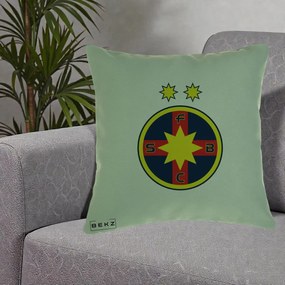 Perna Personalizata FCSB Fotbal Club Steaua Bucuresti, 40x40 cm, Verde, Husa Detasabila, Perna Inclusa, BEKZ®