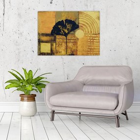 Tablou pe sticlă - Frunza ginkgo (70x50 cm)