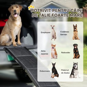 PawHut Rampă Pliabilă pentru Câini Mari, Acces Ușor în Mașină, Rampă Portabilă pentru Animale de Companie, Rezistentă | Aosom Romania