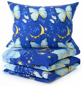 Lenjerie de pat din bumbac BLUE BUTTERFLY albastru inchis Dimensiune lenjerie de pat: 70 x 90 cm | 140 x 200 cm