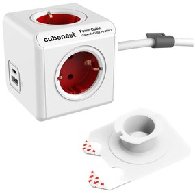 Priză 13 cm PowerCube Extended USB Schuko – Cubenest