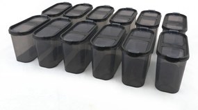 Set de Cutii pentru Depozitare, 12 Piese, Culoare Antracit, 964FRM1124
