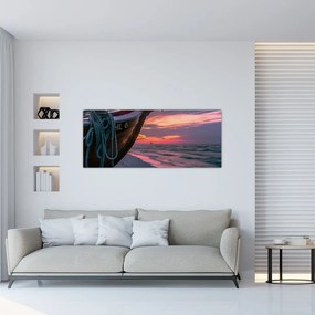 Tablou -Barcă la mal (120x50 cm)
