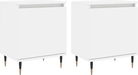 vidaXL Noptiere, 2 buc, alb, 40x30x50 cm, lemn compozit