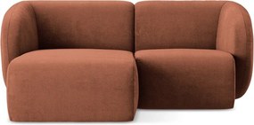 Colțar teracotă cu tapițerie din chenille (cu colț pe partea stângă/cu șezlong) Lani – Makamii