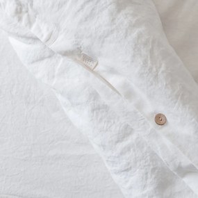 Lenjerie de pat albă din amestec de in pentru pat de o persoană 140x200 cm – Linen Tales