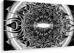 Tablou cu ornamente alb negre (90x60 cm)