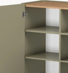 Comodă Elivo 200 cm cu 4 uși pe picioare - eucalipt / stejar baltic dune