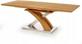 Masa extensibila SANDOR, stejar/crom, 160/220x90x77 cm