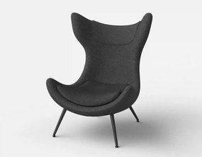 Scaun fluture ATLANTIS, gri antracit/negru, stofa/otel, 77x80x106 cm