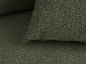 Canapea extensibila de colt SMART BOUCLE, verde inchis, reversibila, 232x143 cm
