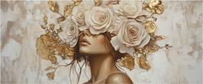 Tablou - Fată cu Trandafiri (120x50 cm)