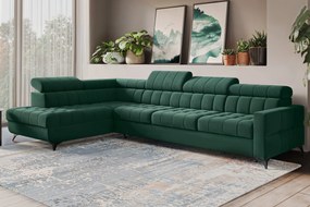 Colțar extensibil Nardo Maxi stânga - verde catifea Bluvel 78