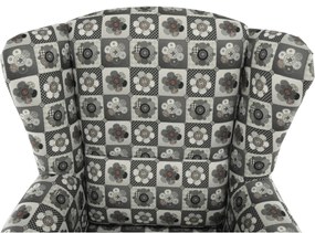 Fotoliu cu taburet, material textil în stilul patchwork N1, ASTRID