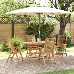 Set de dining pliabil de 5 piese din lemn solid de tec vidaXL