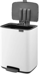 Cos de gunoi Brabantia Bo Pedal 1010119, 12 l, Inchidere usoara, Baza antiderapanta, Alb