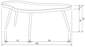 Măsuță auxiliară 58x100 cm Mae – WOOOD