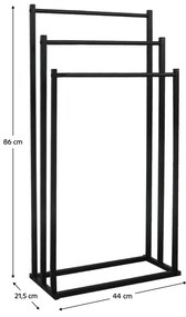 Suport pentru prosoape, negru, POLDO