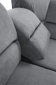 Colţar extensibil, material textil gri, model dreapta, SANTIAGO