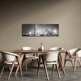 Tablou cu zgârăie nori moderene (cu ceas) (90x30 cm)