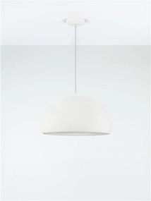 Lustra suspendata cu textura granulata Davo 50cm, alb piatra