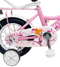 Bicicletă pentru copii cu roți auxiliare, bară de ghidare, coș și clopoțel 12 – pre deti od 2,5 do 4 rokov