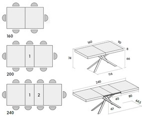 MASA TIFANY BLAT OLMO PERLA - 140 cm / 90 / h 77 - ALB