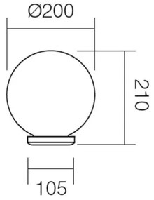 Abajur de rezervă Redo 9760 SFERA d. 20 cm IP44 maro