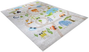 BAMBINO 50230 covor lavabil Grădină zoologică, străzi pentru copii anti-alunecare - bej / verde