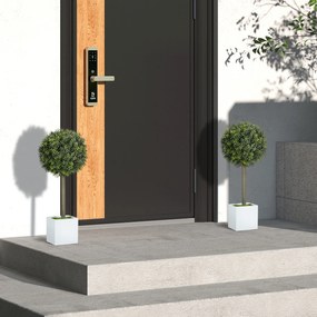 HOMCOM Set 2 mingi buxus artificial formate, 45cm plantă artificială, Plastik Plante Artificiale în Ghiveci | Aosom Romania