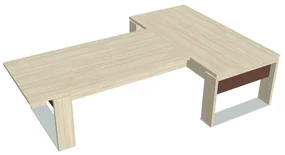 Masă Verno+ S 200 x 300 cm, cu extensie, salcâm / maro