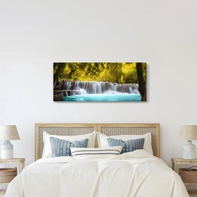 Tablou - Cascadă, cu culori strălucitoare (120x50 cm)