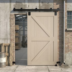 HOMCOM Set feronerie uși glisante pentru sarcină mare, 183 cm, Negru, pentru uși individuale | Aosom Romania