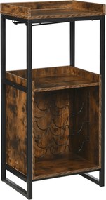 HOMCOM Dulap Vinuri Stil Industrial Suport 9 Sticle Pahare Rafturi 52x40x113cm Maro | Aosom Romania