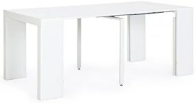 Masa dining extensibila pentru 12 persoane alba din MDF melaminat, 45-270 cm, Daniel Bizzotto