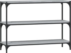 vidaXL Raft de cărți gri sonoma 100x33x70,5 cm, lemn prelucrat și oțel