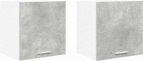 vidaXL Dulap suspendat cu ușă 2 pcs Gri beton și Alb 40 x 31 x 40 cm