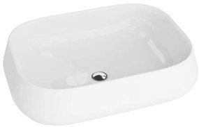 Lavoar pe blat Rune Solvi dreptunghiular 53 cm alb lucios