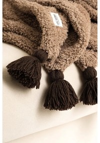 Cuvertură maro din micropluș pentru pat dublu 200x220 cm Pufffy – Mijolnir