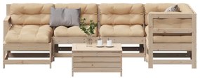 3250952 vidaXL Set mobilier de grădină cu perne, 7 piese, lemn masiv de pin
