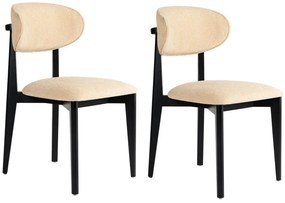 Set de scaune de sufragerie Lionte Beige și Negru,2 buc.
