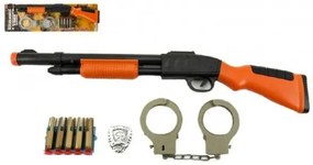 Set pistol + cătușe + gloanțe de ventuze,plastic 50cm