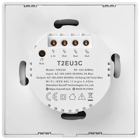 Intrerupator Tactil WiFi + RF 433MHz Sonoff T2 EU TX (3 canale)
