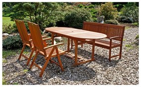 Bancă de grădină cu 3 locuri din lemn de eucalipt Stockholm - Garden Pleasure