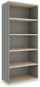 Dulap înalt SimpleOffice 80 x 40 x 180 cm, stejar deschis / gri