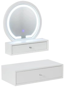 Oglindă de machiaj de masă cu 2 sertare