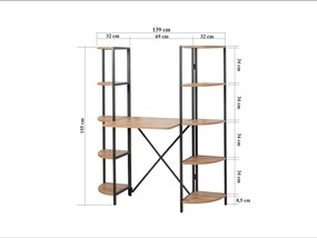 Masă de scris Punale (pin atlantic + negru) . 1095014