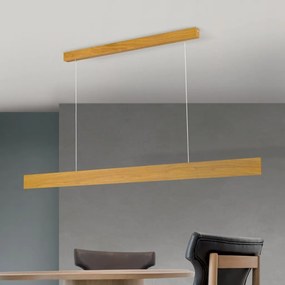 Lustra LED suspendata iluminat ambiental up/down GIDEON lemn