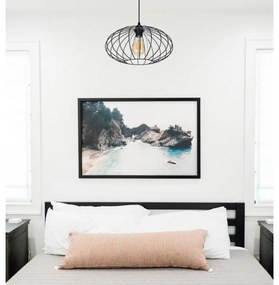 Lustră pe cablu CORRINI 1xE27/60W/230V d. 34 cm negru/transparent