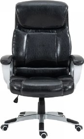 RESIGILAT- Scaun directorial, înălțime reglabilă, piele ecologică Premium, rezistent 150 kg, balans, Negru